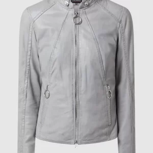 Jilani Lederjacke Im Biker-Look – Hellblau 9
