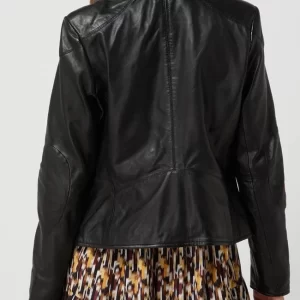 Jilani Lederjacke Mit Stehkragen – Schwarz 15