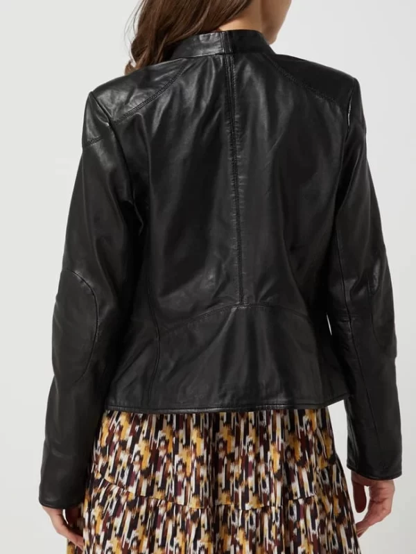 Jilani Lederjacke Mit Stehkragen – Schwarz 6