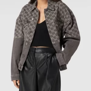 Karl Lagerfeld Jeansjacke Mit Logo-Muster – Hellgrau 13