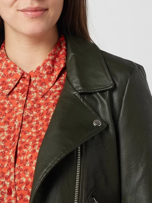 Only Jacke In Leder-Optik Modell ‘Valerie’ – Dunkelgrün 4