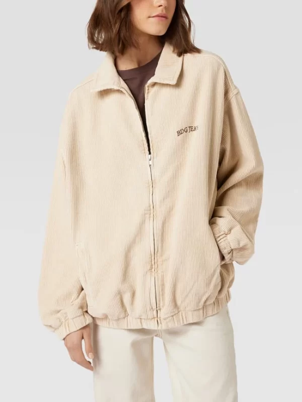 BDG Urban Outfitters Oversized Blouson Aus Cord Mit Label-Stitching – Ecru 5