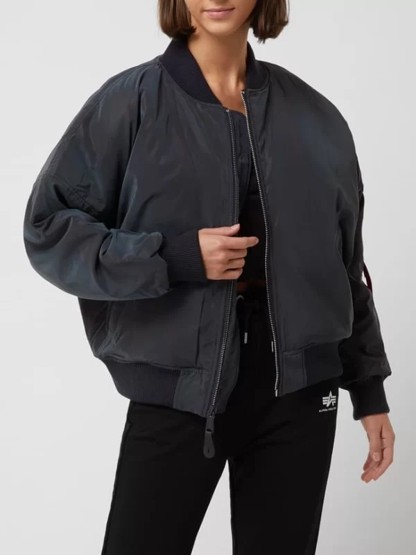 Alpha Industries Oversized Fit Bomber Mit Wattierung – Silber 5