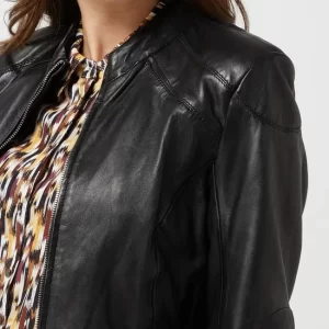 Jilani Lederjacke Mit Stehkragen – Schwarz 11