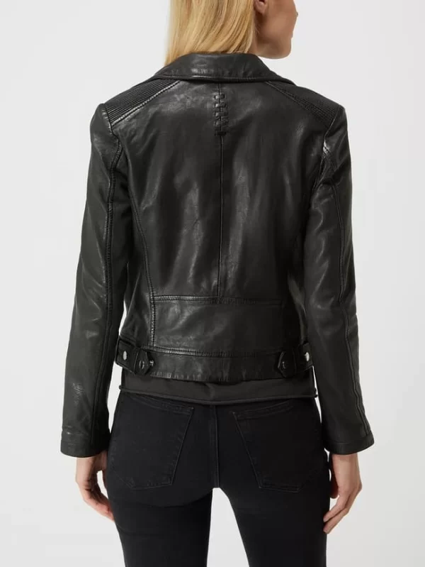 Gipsy Slim Fit Lederjacke Im Biker-Look Modell ‘Arisha’ – Schwarz 6