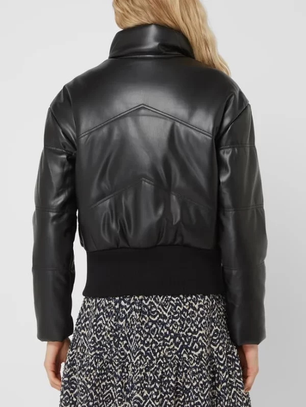 DKNY Jeans Blouson In Leder-Optik – Schwarz 6