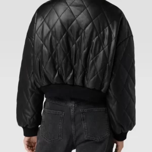 REVIEW Bomberjacke In Leder-Optik – Schwarz 15