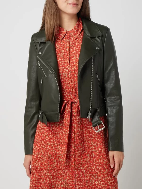 Only Jacke In Leder-Optik Modell ‘Valerie’ – Dunkelgrün 5