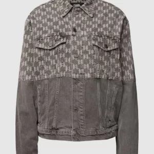 Karl Lagerfeld Jeansjacke Mit Logo-Muster – Hellgrau 9