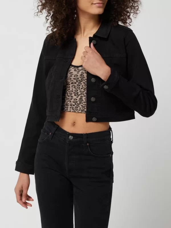 American Eagle Cropped Jeansjacke Mit Viskose-Anteil – Schwarz 5
