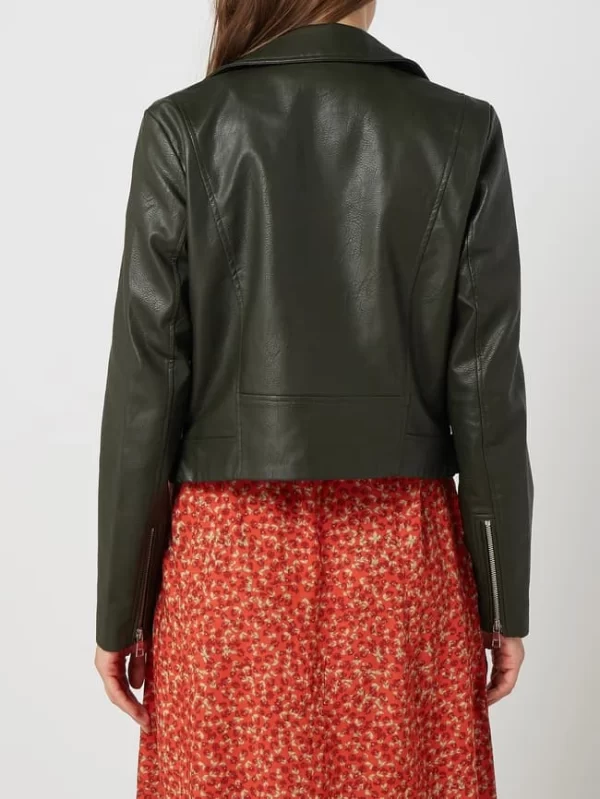 Only Jacke In Leder-Optik Modell ‘Valerie’ – Dunkelgrün 6