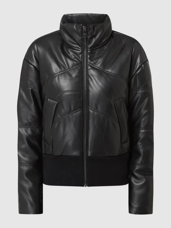 DKNY Jeans Blouson In Leder-Optik – Schwarz 3