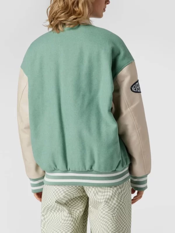 REVIEW Collegejacke Mit Label-Patch – Hellgrün 6