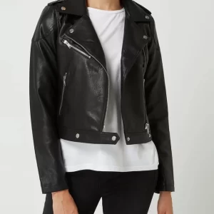 Noisy May Bikerjacke In Leder-Optik Modell ‘Rollo’ – Schwarz 13