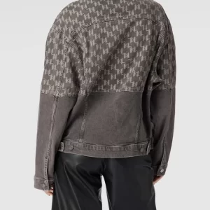Karl Lagerfeld Jeansjacke Mit Logo-Muster – Hellgrau 15