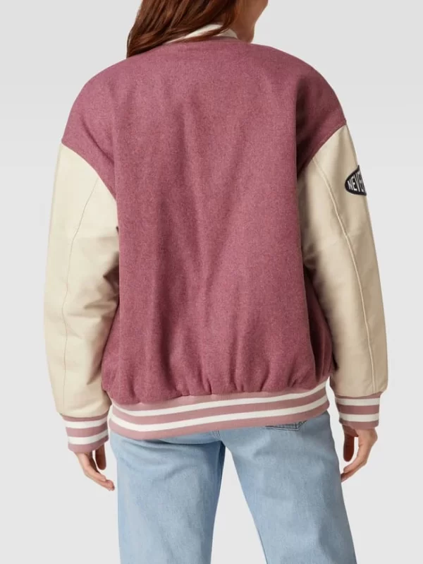 REVIEW Collegejacke Mit Label-Patch – Mauve 6