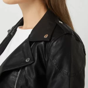 Noisy May Bikerjacke In Leder-Optik Modell ‘Rollo’ – Schwarz 11