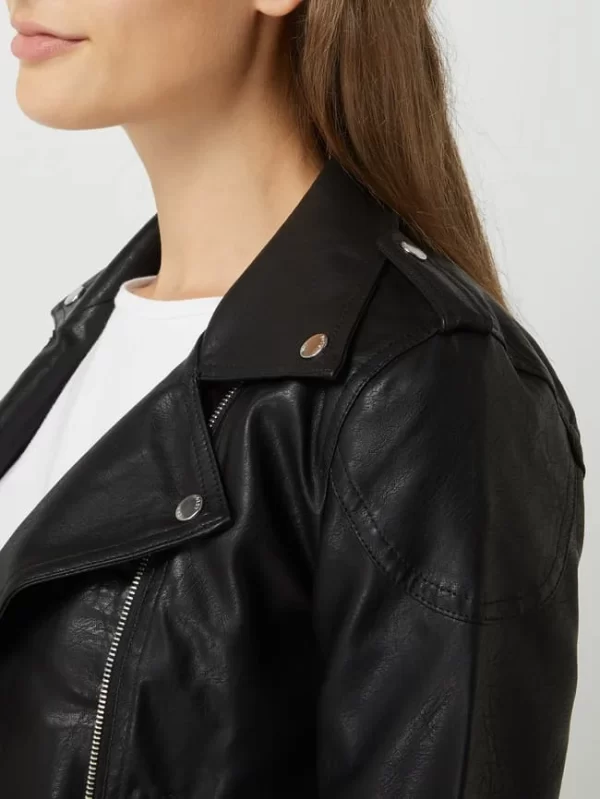 Noisy May Bikerjacke In Leder-Optik Modell ‘Rollo’ – Schwarz 4