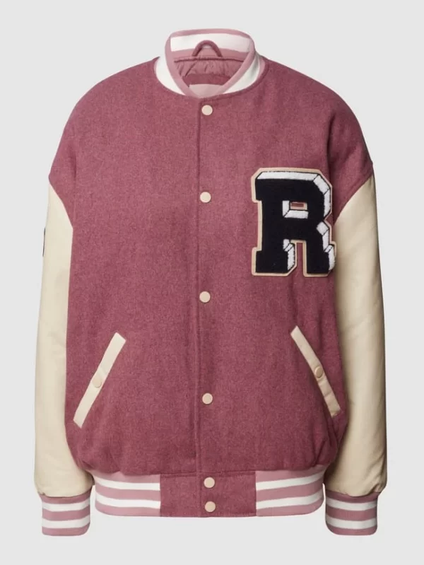 REVIEW Collegejacke Mit Label-Patch – Mauve 3