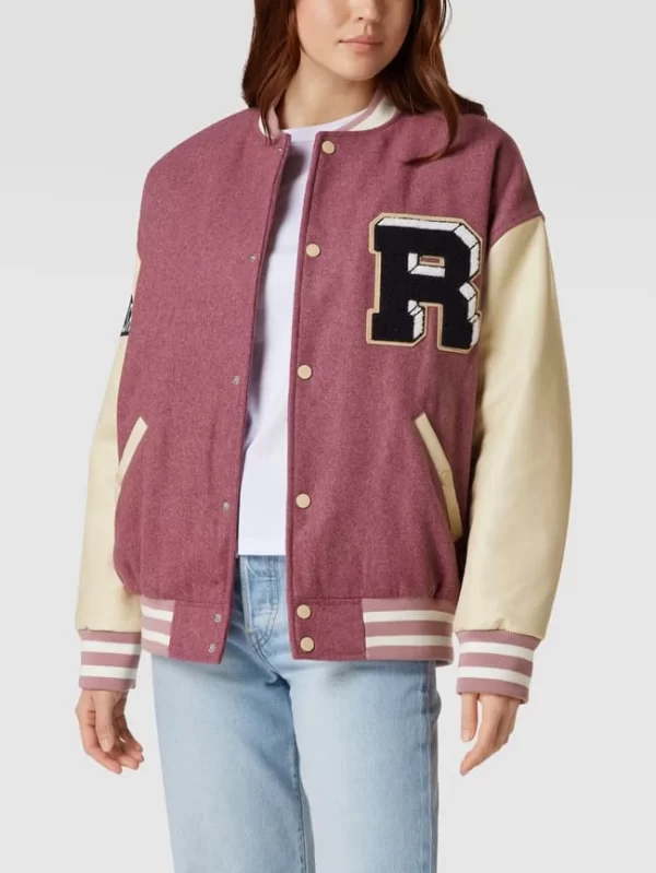 REVIEW Collegejacke Mit Label-Patch – Mauve 5