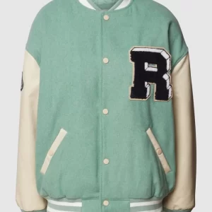 REVIEW Collegejacke Mit Label-Patch – Hellgrün 9