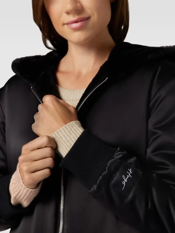 HUGO Bomberjacke Mit Kapuze Modell ‘Felessandra’ – Schwarz 4