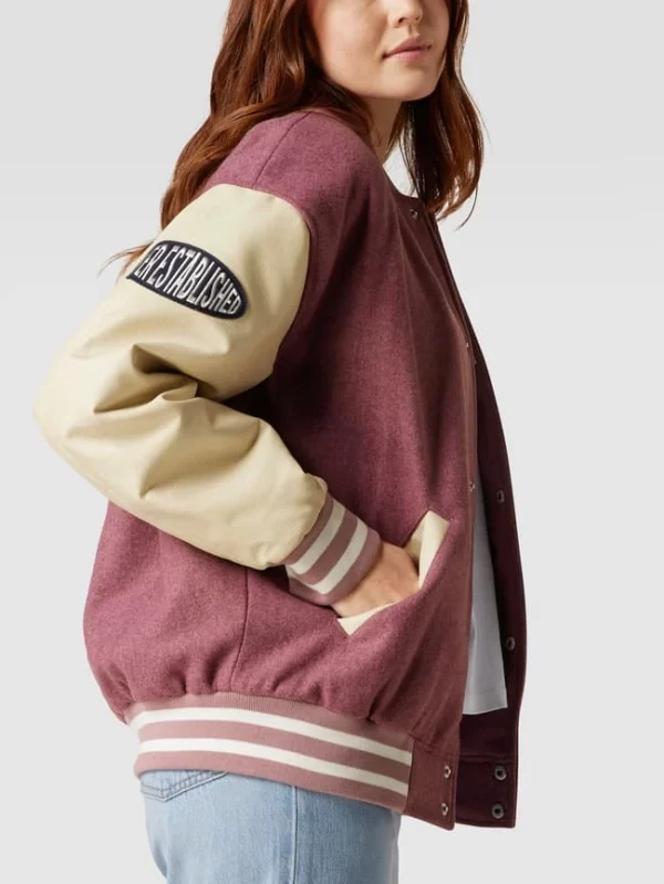 REVIEW Collegejacke Mit Label-Patch – Mauve 4