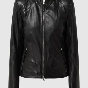 Jilani Lederjacke Mit Stehkragen – Schwarz 9