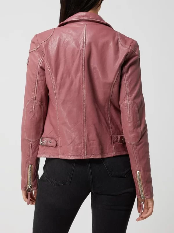 Gipsy Regular Fit Lederjacke Im Biker-Look – Rosa 6