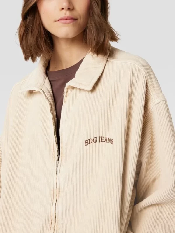 BDG Urban Outfitters Oversized Blouson Aus Cord Mit Label-Stitching – Ecru 4