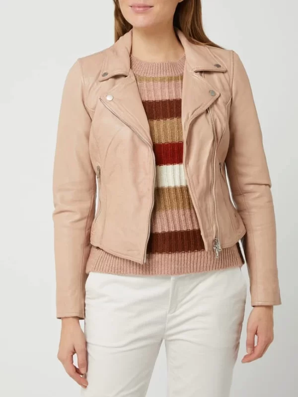 Freaky Nation Lederjacke Im Biker-Look Modell ‘Bali’ – Hellrosa 5