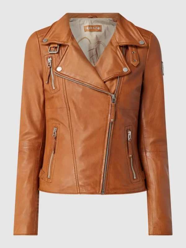 Freaky Nation Lederjacke Im Biker-Look Modell ‘Biker Princess’ – Camel 3