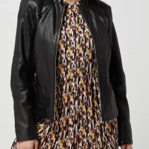 Jilani Lederjacke Mit Stehkragen – Schwarz 13