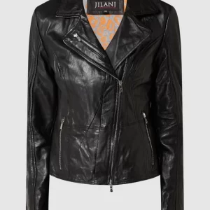 Jilani Lederjacke Im Biker-Look – Schwarz 9