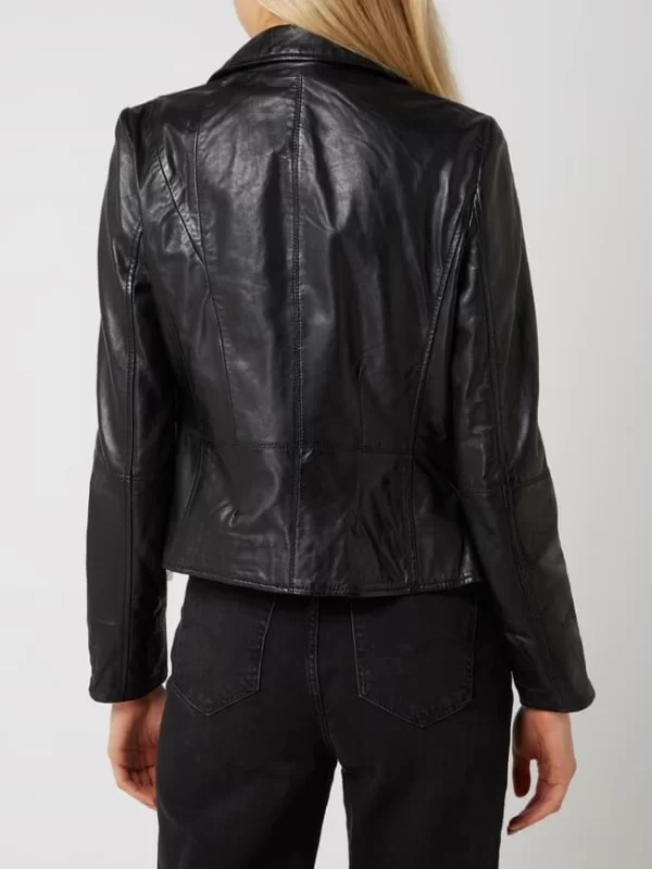 Jilani Lederjacke Im Biker-Look – Schwarz 6