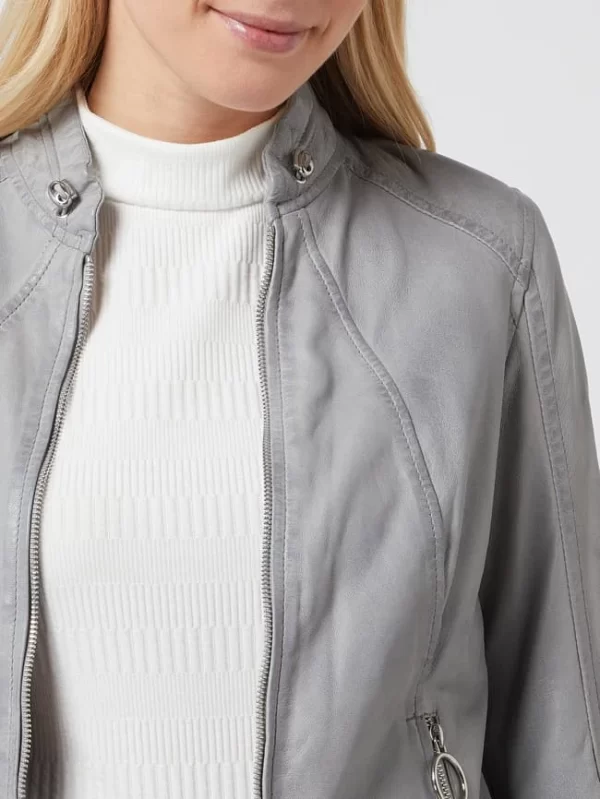 Jilani Lederjacke Im Biker-Look – Hellblau 4