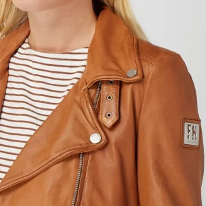 Freaky Nation Lederjacke Im Biker-Look Modell ‘Biker Princess’ – Camel 11