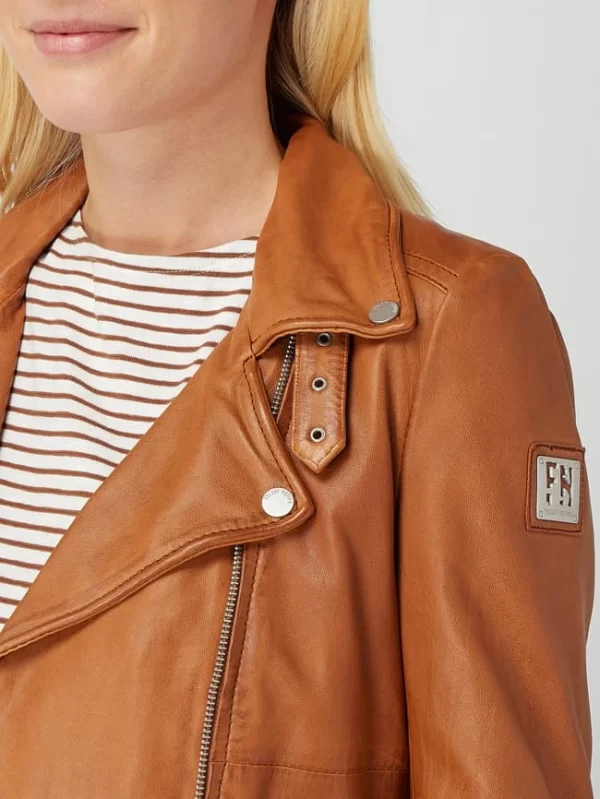 Freaky Nation Lederjacke Im Biker-Look Modell ‘Biker Princess’ – Camel 4