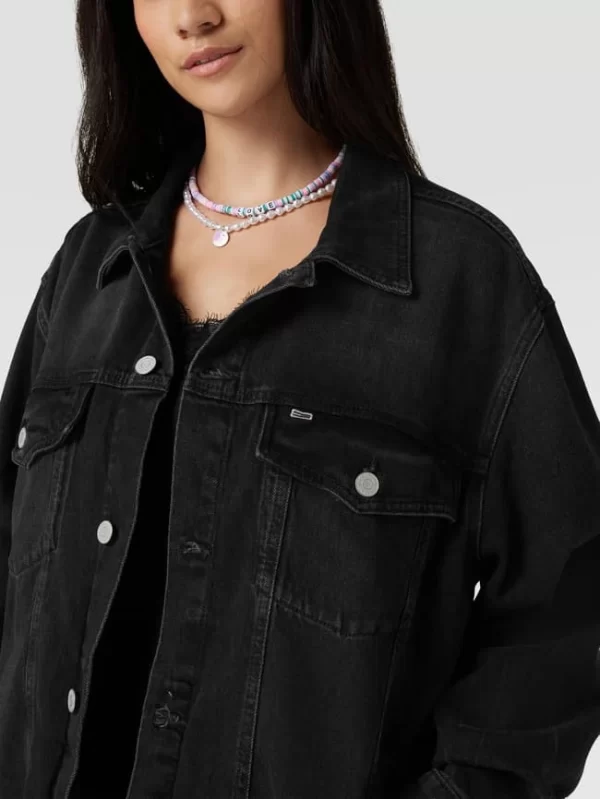 Tommy Jeans Curve PLUS SIZE Jeansjacke Mit Label-Patch Modell ‘Trucker’ – Schwarz 4