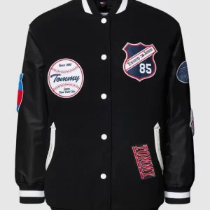Tommy Jeans Oversized College-Jacke Mit Label-Patches – Schwarz 9