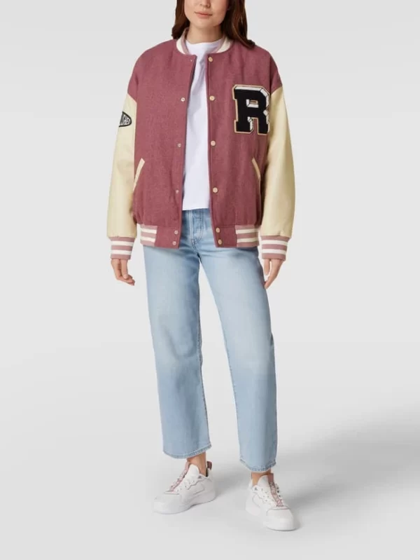 REVIEW Collegejacke Mit Label-Patch – Mauve 1