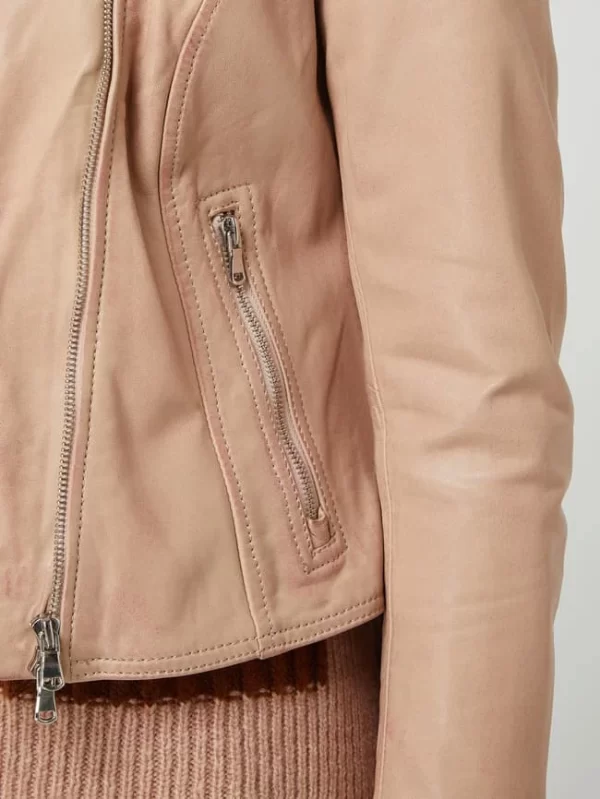 Freaky Nation Lederjacke Im Biker-Look Modell ‘Bali’ – Hellrosa 4