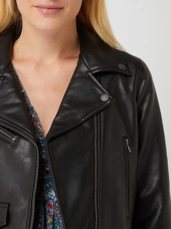 Pepe Jeans Bikerjacke In Leder-Optik Modell ‘Gwen’ – Schwarz 4
