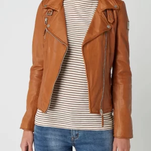 Freaky Nation Lederjacke Im Biker-Look Modell ‘Biker Princess’ – Camel 13