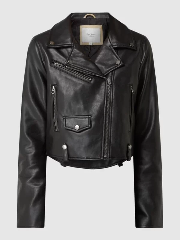 Pepe Jeans Bikerjacke In Leder-Optik Modell ‘Gwen’ – Schwarz 3